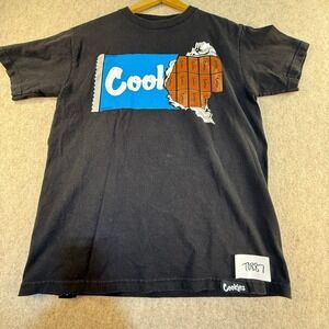 Cookies SF Mens Black Graphic T-Shirt Cool Chocolate Bar Wrapper Size Medium